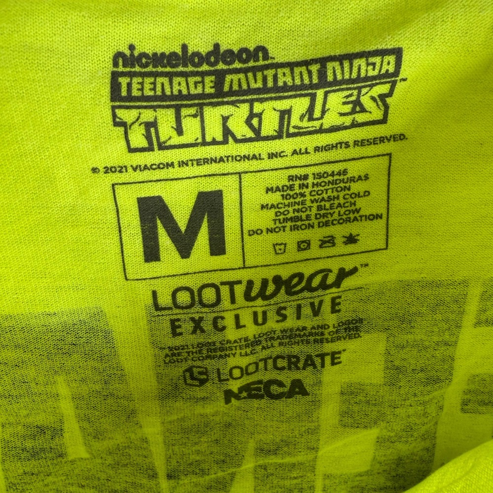Nickelodeon Teenage Mutant Ninja Turtles Long Sleeve T Shirt Neon Loot Crate M - Picture 3 of 4
